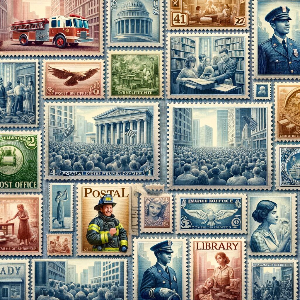 stamps, services, community