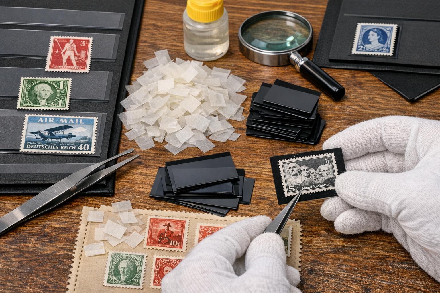 difference between stamp hinges and mounts