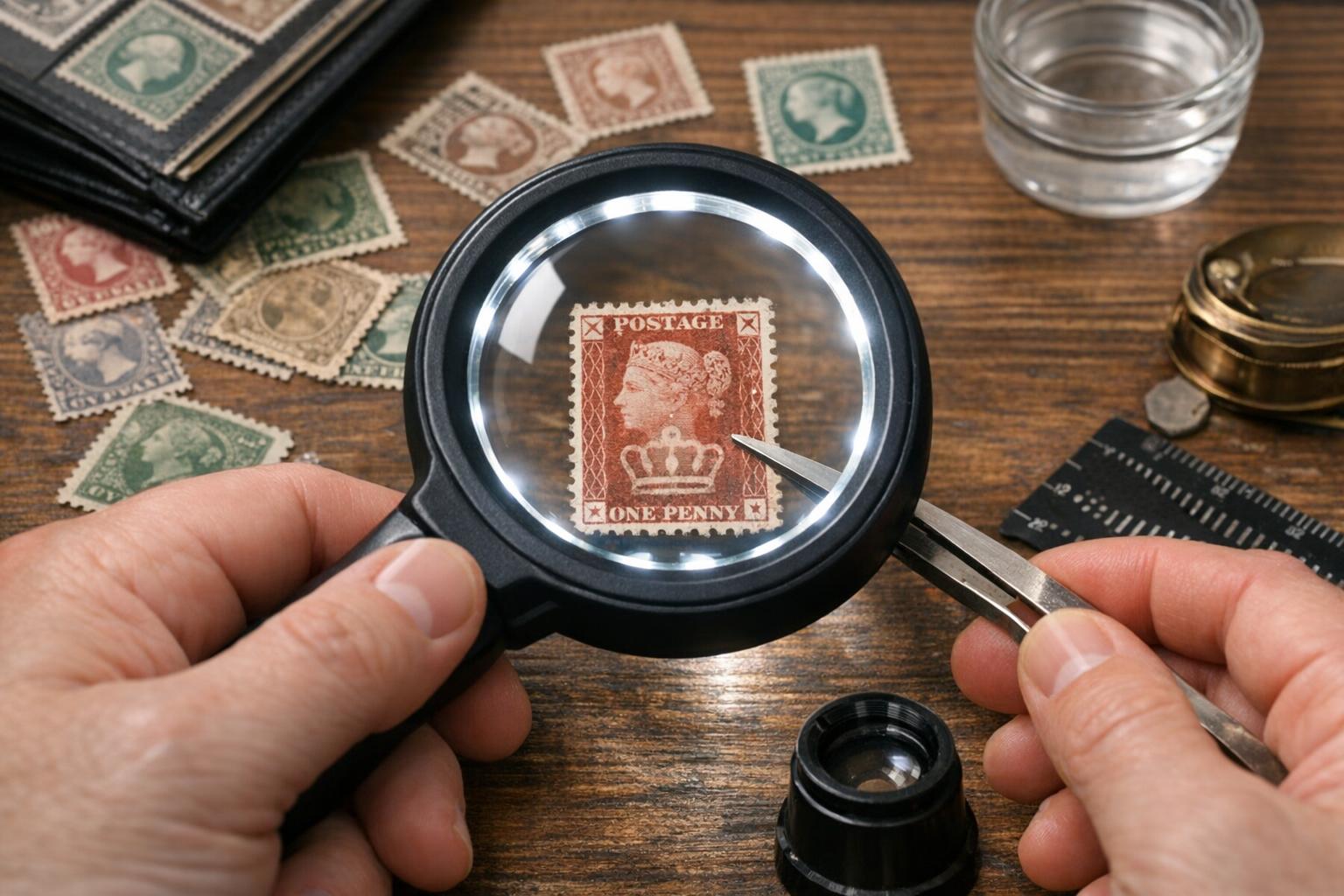 how to find a watermark on a stamp
