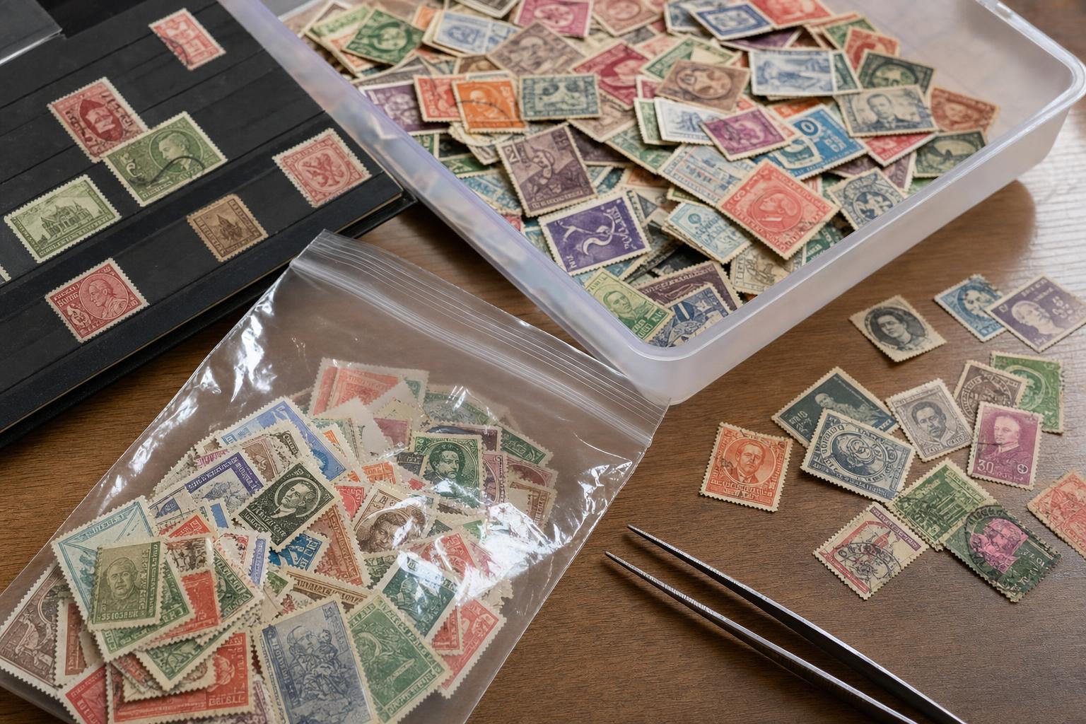 loose stamp storage before mounting